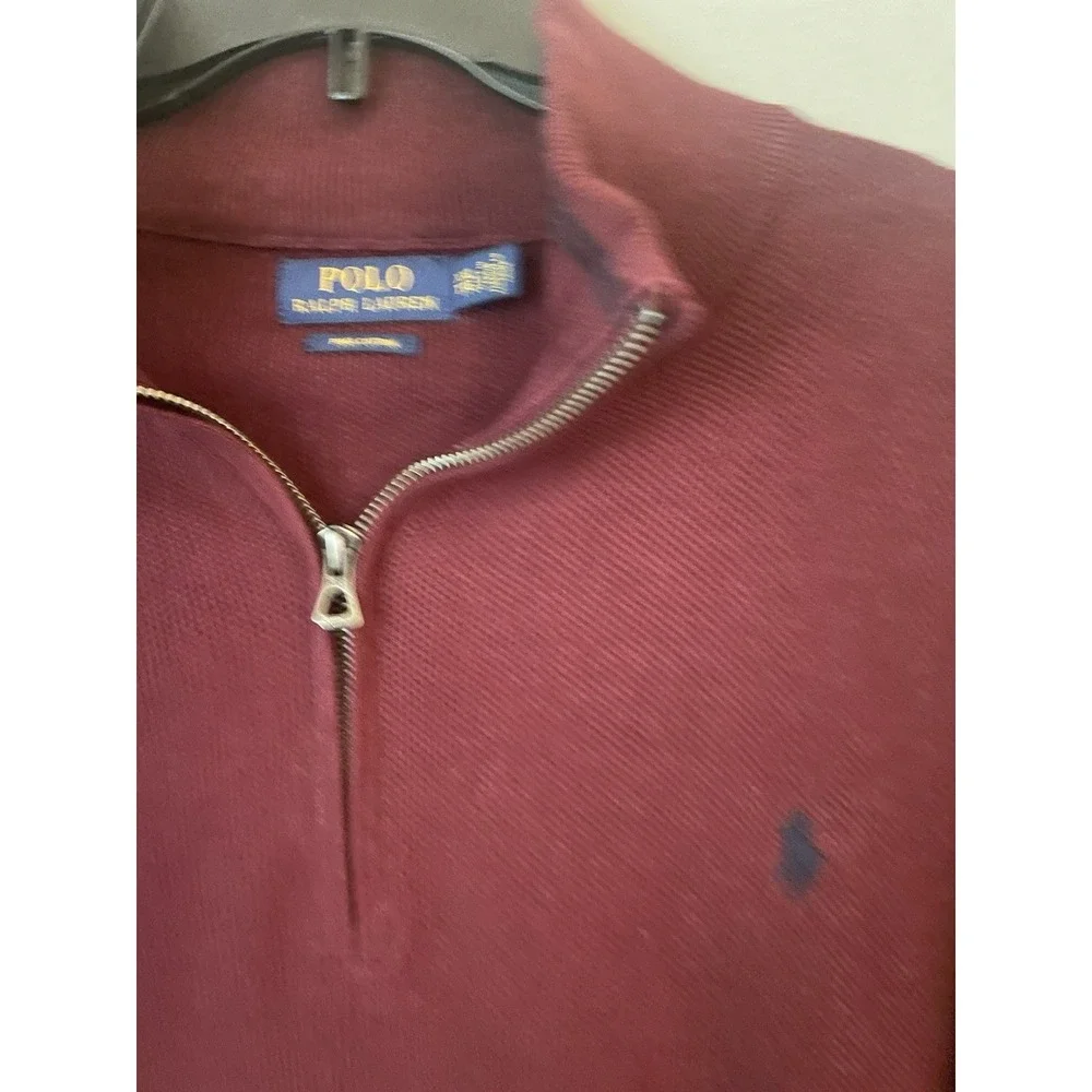 POLO RALPH LAUREN Mens XXL TTG Merino Wool 1/4‎ Zip Long Sleeve Sweater